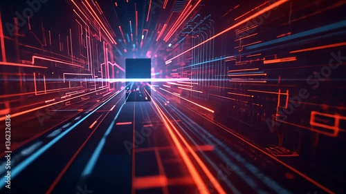  Hyperspace portal. Fast moving light streaks, creating a cosmic vortex