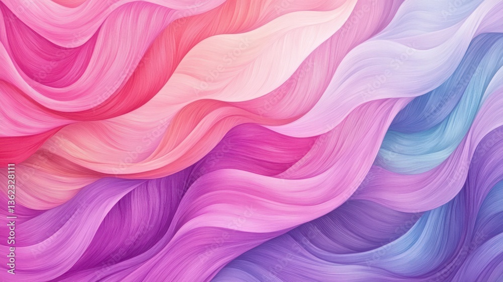 Fototapeta premium Abstract fluid design with vibrant flowing colors. Soft pastel hues create a smooth, wavy texture