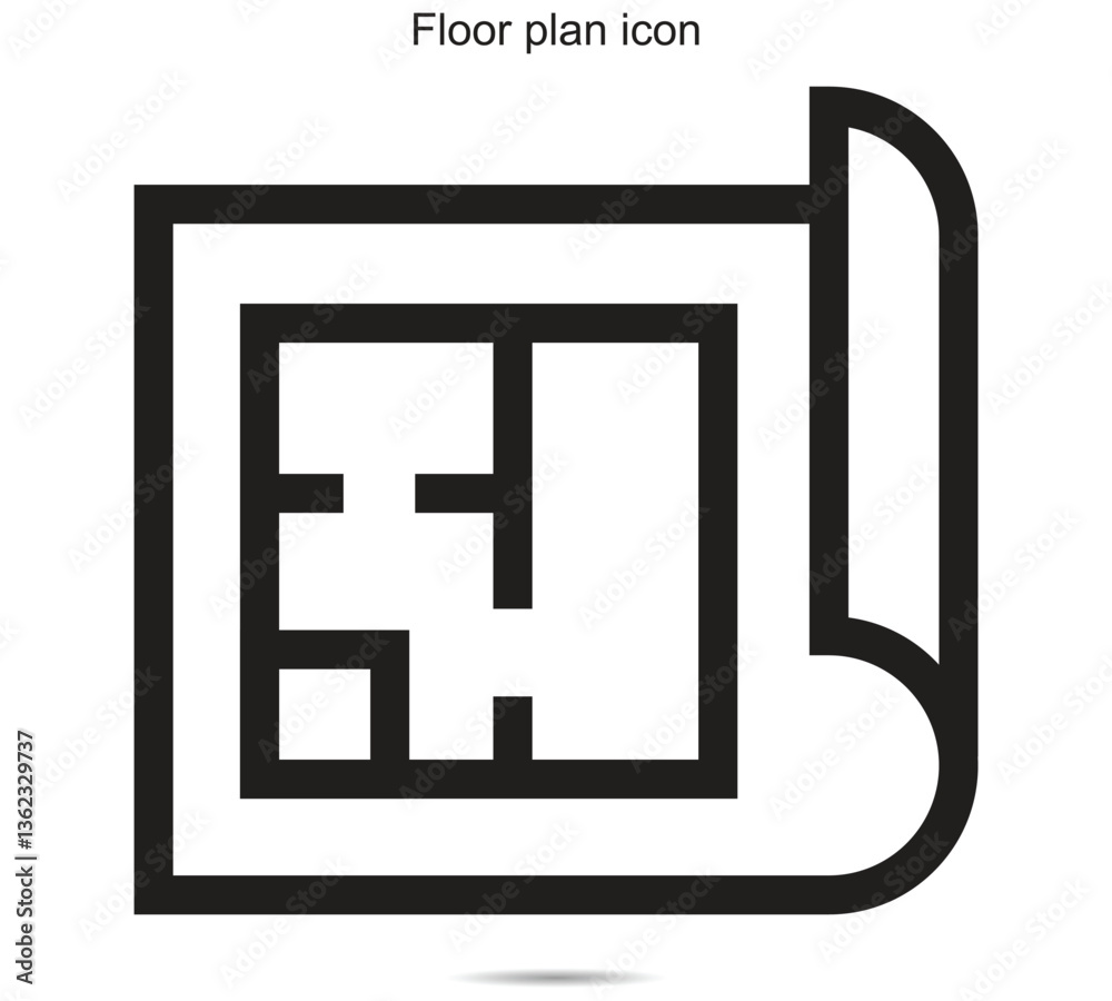 Fototapeta premium Floor plan icon