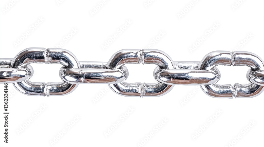 Fototapeta premium Close-up view of shiny metal chain links.