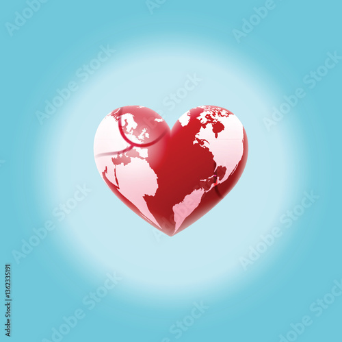 Heart Earth Map, Heath Day, Heart Map world , Healthcare, Hearth Shaped World Map