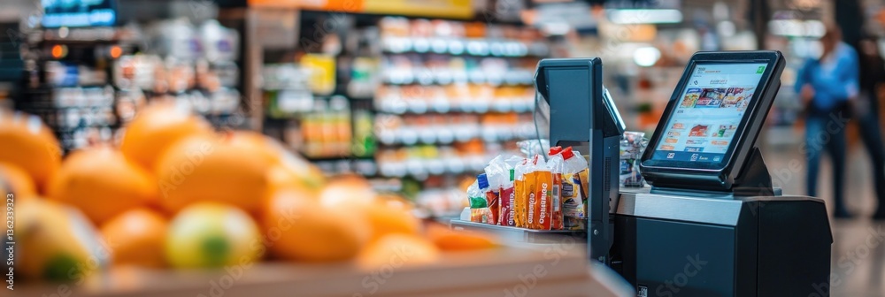 A cell phone sits on top of a cash register, ready for use