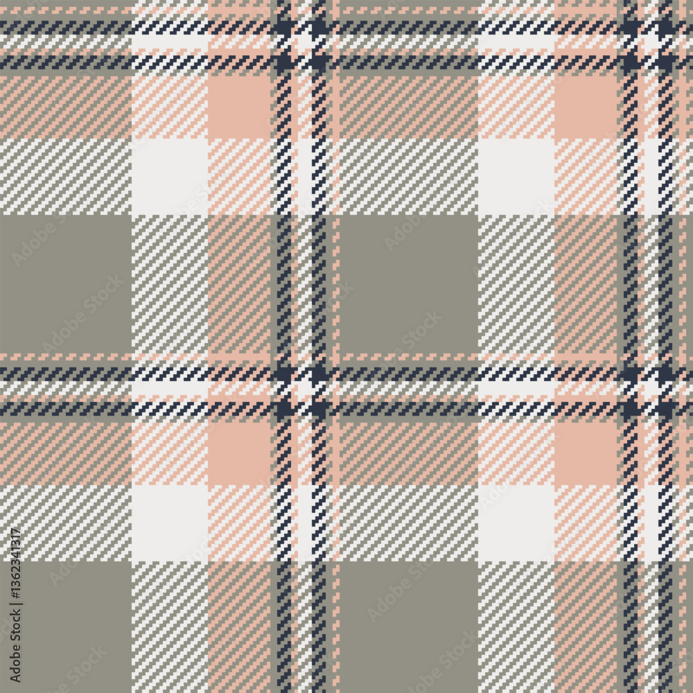 Subtle pastel plaid pattern in soft peach, gray, and white. Perfect for textile design, fashion, home decor, or website backgrounds. Subtle pastel plaid pattern in soft peach, gray, and white. Perfect for textile design, fashion, home decor, or website backgrounds.