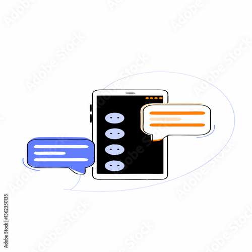 AI Chatbot UI - Dark Mode Conversational Interface Vector