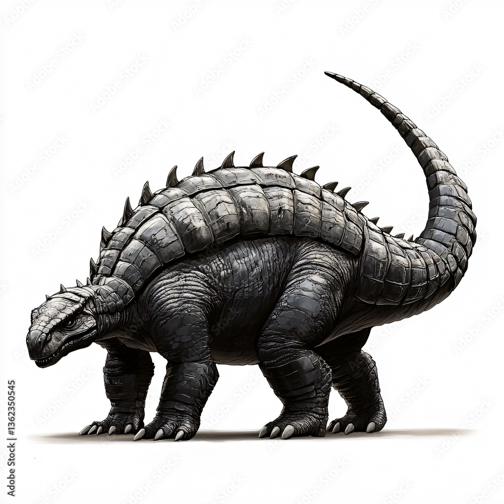 Obraz premium Highly Detailed Ankylosaurus with Armored Plates and Strong Legs