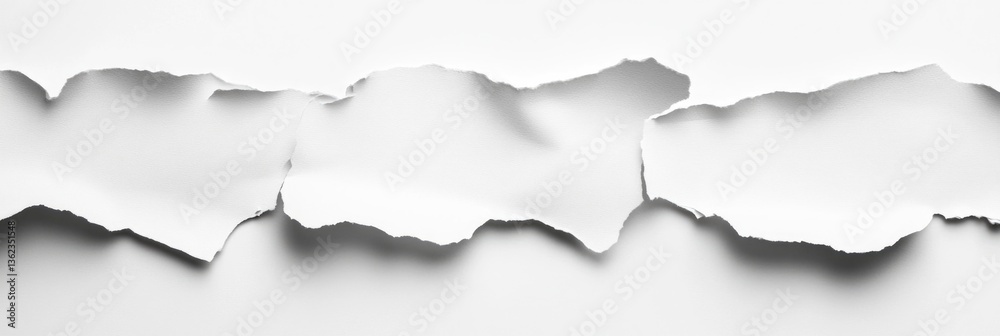 Three torn papers with handwritten notes on a white background