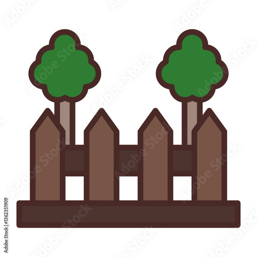 Garden Fence Vector Icon Design