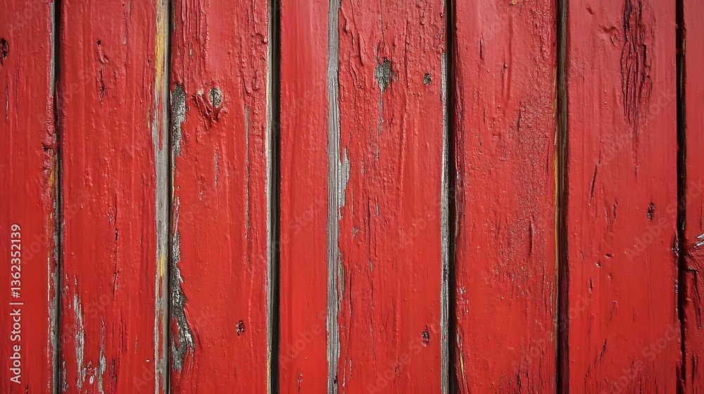 16. A wooden surface painted red with visible grain texture 16. A wooden surface painted red with visible grain texture