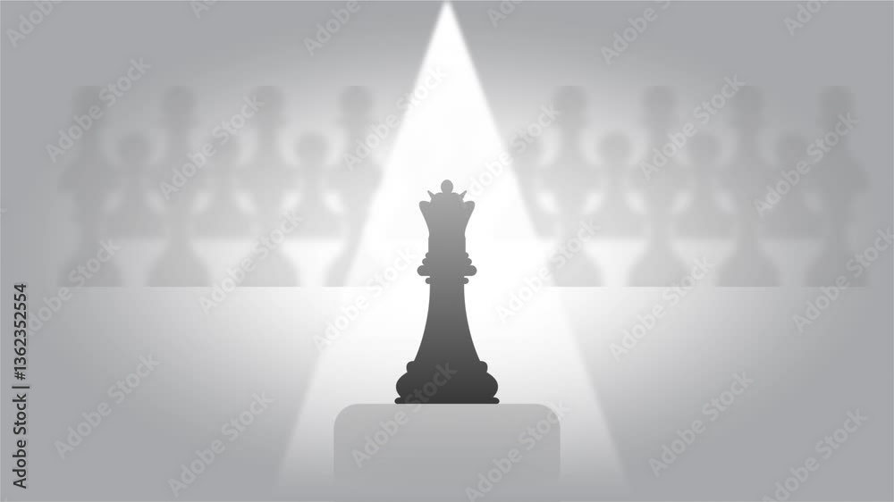 Pawn Animation chess background with chess pieces pawn army and queen reveal vector ...