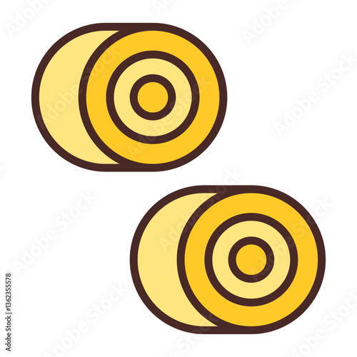 Hay Bale Vector Icon Design