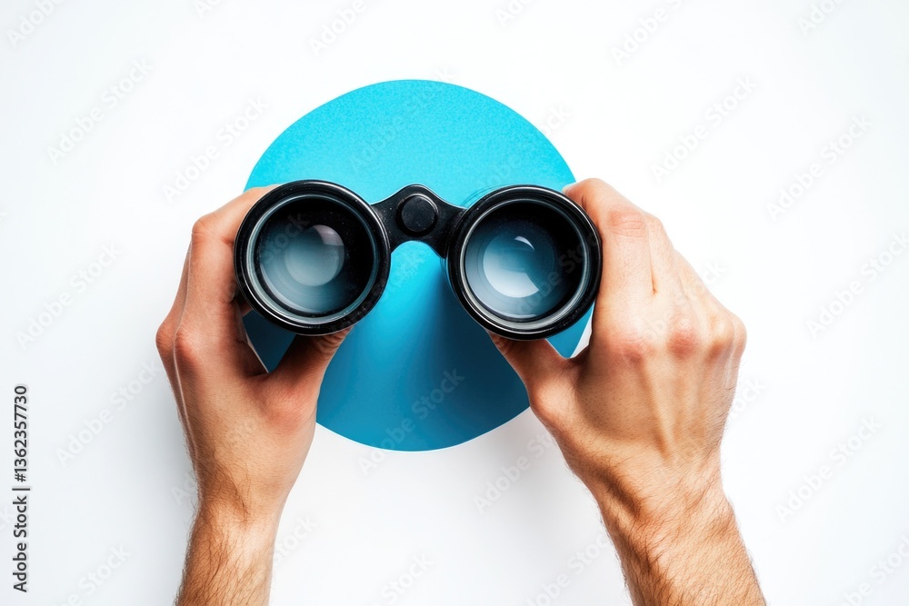 A person holds binoculars in their hands, ready for observation or exploration A person holds binoculars in their hands, ready for observation or exploration