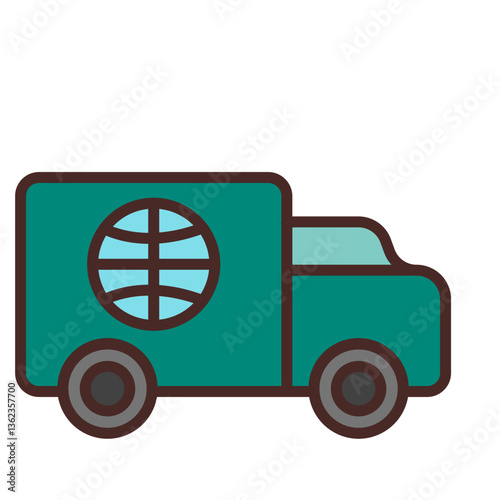 News Van Vector Icon Design