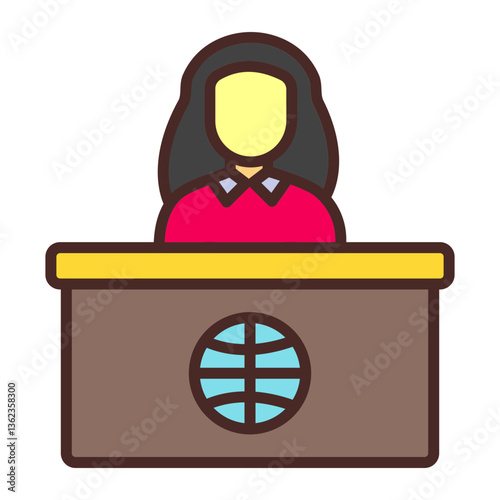 News Anchor Vector Icon Design