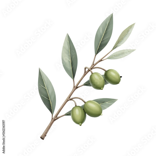 Wallpaper Mural Olive_Branch_Green_Olives_Leaves_Illustration Torontodigital.ca
