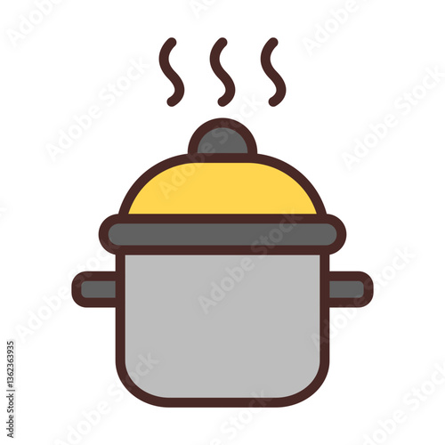 Cooking Pot Vector Icon Design