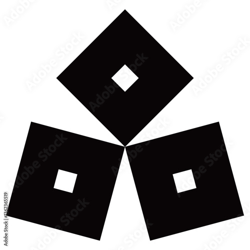 家紋です。隅合わせ三つ釘抜といいます。