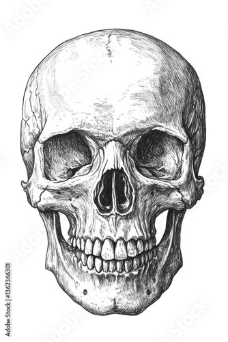 Wallpaper Mural Isolated Human Skull Drawing Torontodigital.ca