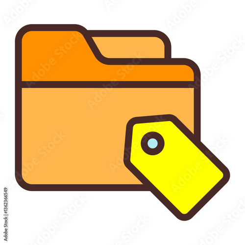 Folder Tag Vector Icon Design
