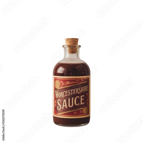 Vintage bottle of Worcestershire sauce with classic label design