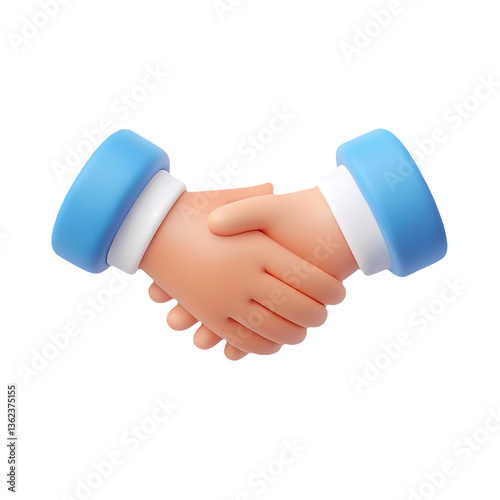 3D rendering of two hands clasped together in a handshake, symbolizing agreement, partnership, and collaboration. Evoking a sense of trust, and connection. photo