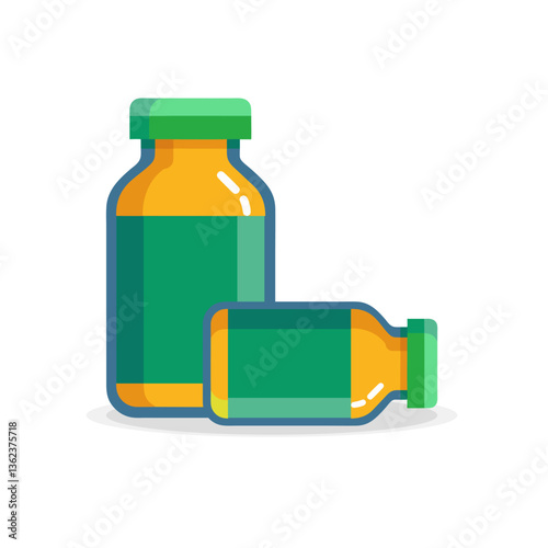 Vektorillustration heller Flaschen für Medikamente, Vitamine oder anderes