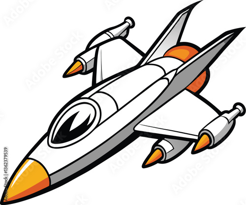Child-Friendly Military Jet Vector