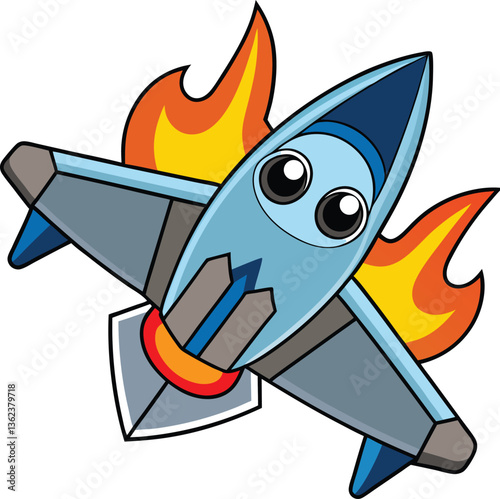 Fast and Fun Airplane Illustration