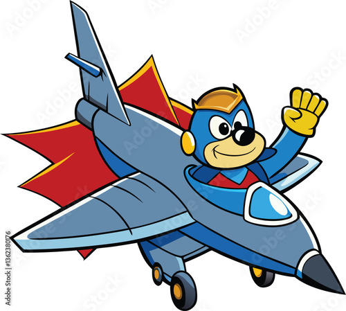 Playful Vector Airplane for Kids