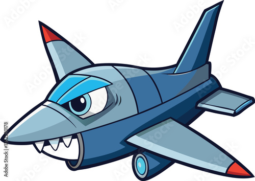 Adorable Combat Jet Illustration