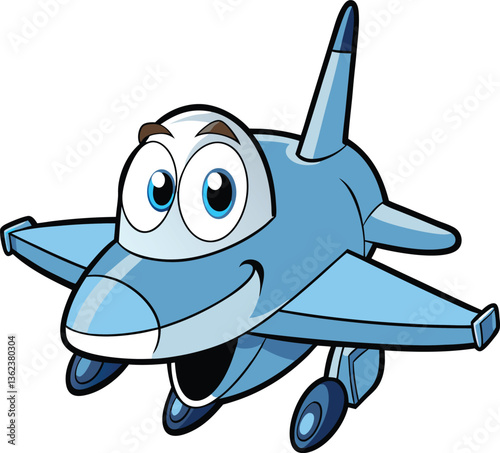 Fun Military Jet Fighter Cartoon
