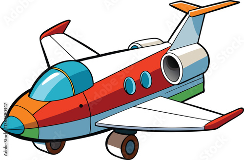 Cute Fighter Jet for Kids - Vector Art