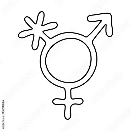 Hand drawn transgender gender identity icon Symbol used to represent sex and gender