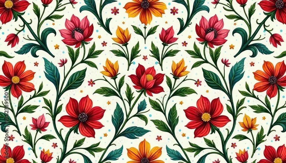 Intricate floral pattern, seamlessly repeating, seamless, fabric Intricate floral pattern, seamlessly repeating, seamless, fabric