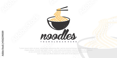 bowl Noodles Logo Templates.Suitable for any business related to ramen, Korean food,Japanese food