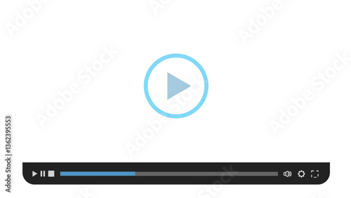 media player interface Music or video player interface vector template of media app ui. Digital player monochrome progress bar for music, video, radio, podcast or online streaming with media control a
