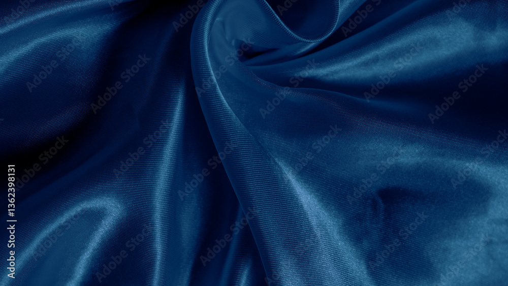 Obraz premium Soft blue silk folds create a hypnotic effect with smooth flowing patterns.