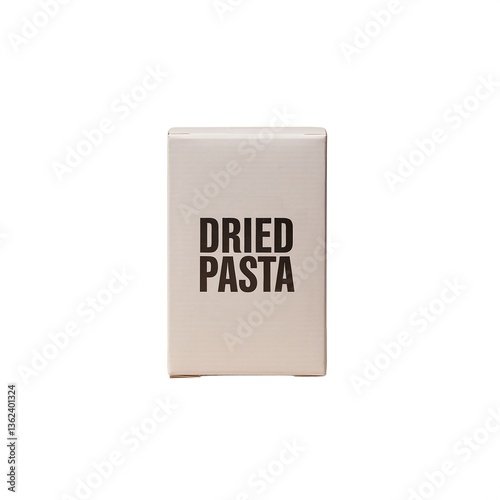 Minimalistic packaging of dried pasta with bold black lettering