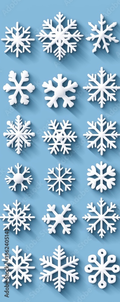 Winter wonder snowflake patterns digital art blue background creative design aesthetic viewpoint Winter wonder snowflake patterns digital art blue background creative design aesthetic viewpoint