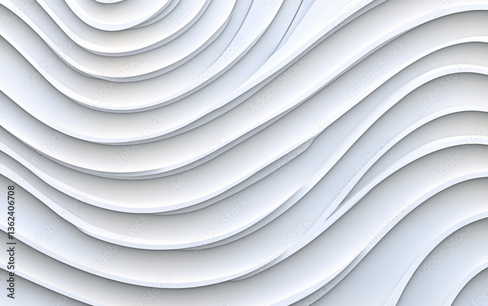 Obraz premium Abstract White Waves with Curved Lines and Texture