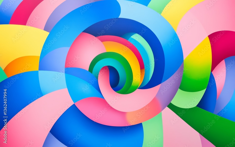 Obraz premium Colorful Spiral Pattern of Vibrant Shades and Tones