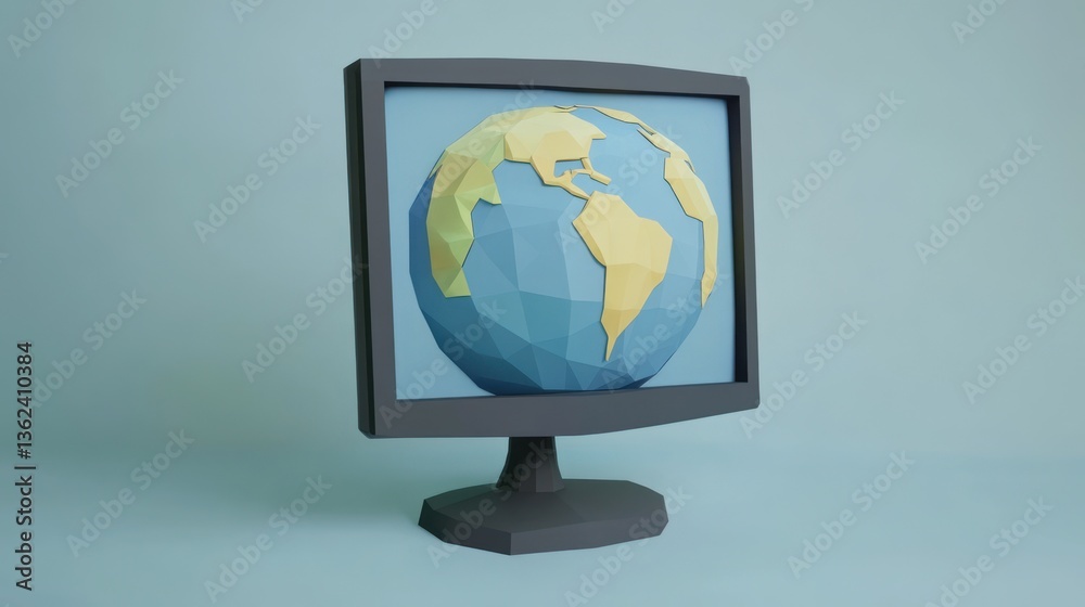 3D Globe on a Monitor 3D Globe on a Monitor