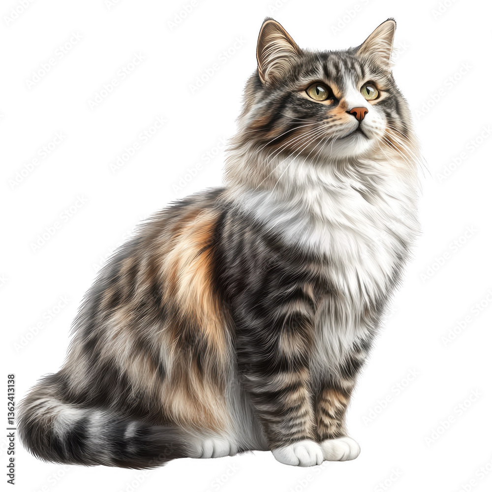 Cat sitting on black background with soft lighting and minimalist composition