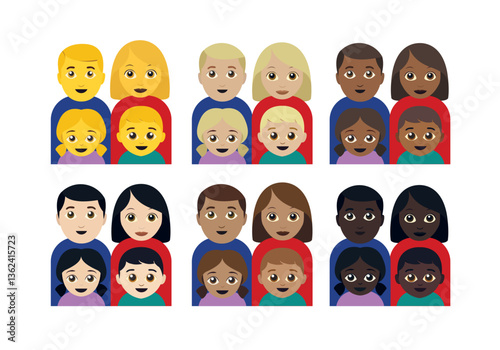 family emoji person vector kids parents illustration