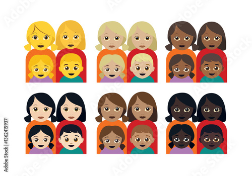 family emoji person vector kids parents illustration