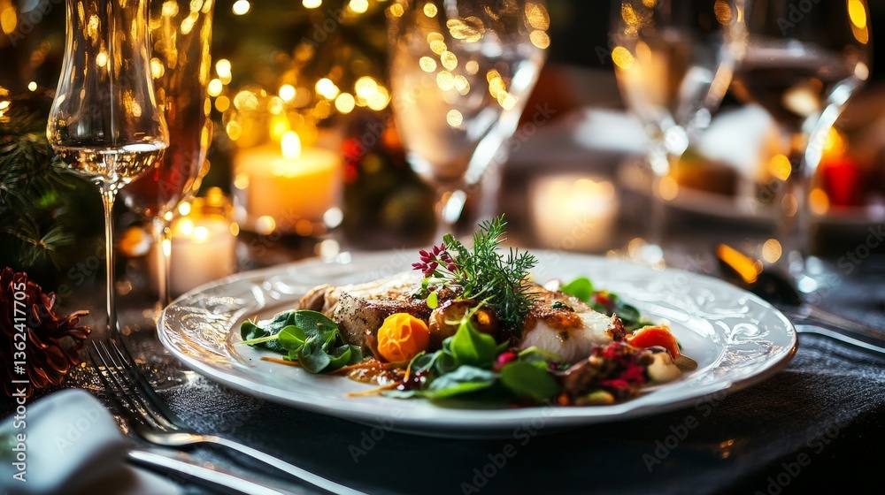 Elegant Fine Dining with Artistic Plating Elegant Fine Dining with Artistic Plating