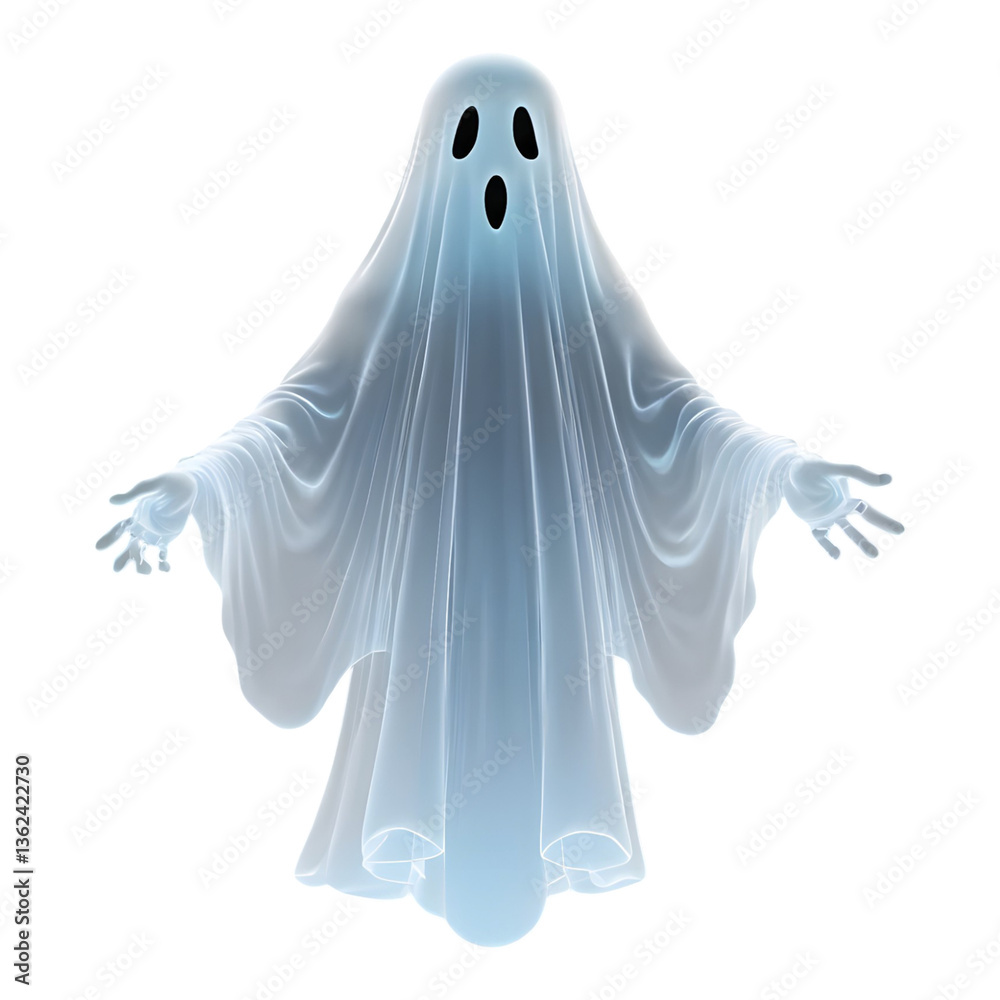 Floating ghost in a white sheet Floating ghost in a white sheet