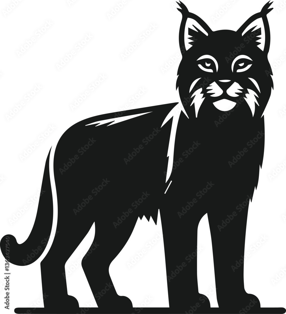 Obraz premium Bobcat animal silhouette vector