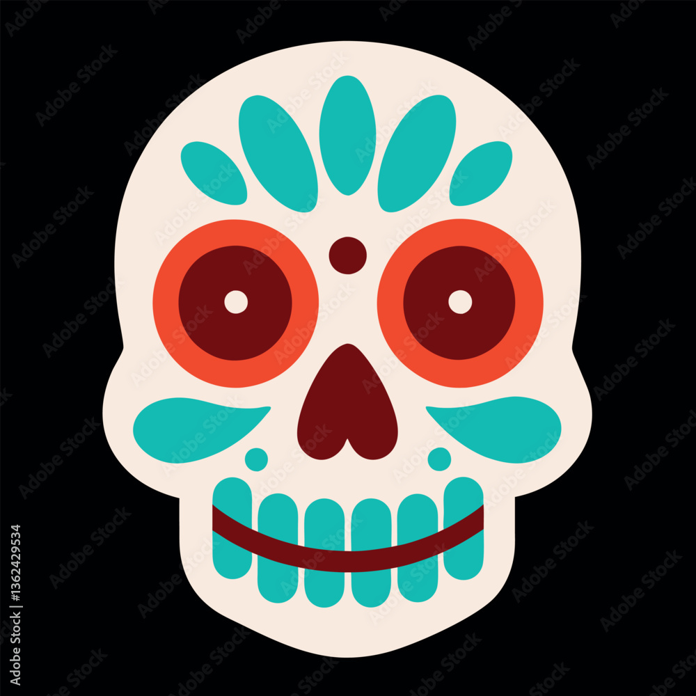Sugar Skull Vector Illustration – Perfect for T-Shirts, Tattoos, Day of the Dead Decor, Marketing Campaigns, Merchandise Designs, Event Invitations, Social Media Graphics, Home Decor, and Gift Items Sugar Skull Vector Illustration – Perfect for T-Shirts, Tattoos, Day of the Dead Decor, Marketing Campaigns, Merchandise Designs, Event Invitations, Social Media Graphics, Home Decor, and Gift Items