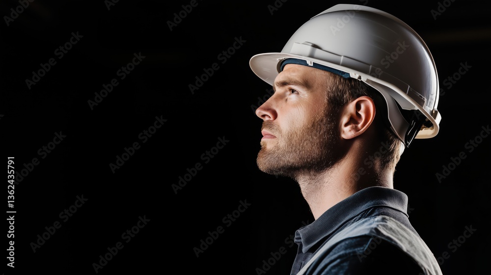 Construction Worker Reflecting on Pride at the Job Site Construction Worker Reflecting on Pride at the Job Site