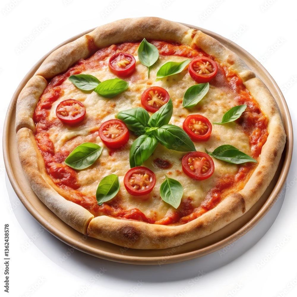 A close-up shot of a Margherita pizza, highlighting the bubbling mozzarella cheese, vibrant tomato sauce, and fresh basil, capturing the texture and colors of this timeless Italian dish A close-up shot of a Margherita pizza, highlighting the bubbling mozzarella cheese, vibrant tomato sauce, and fresh basil, capturing the texture and colors of this timeless Italian dish